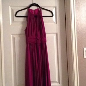 Plum Floor Length Halter Dress